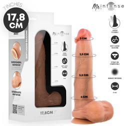 Realistic Bruce S flesh-coloured silicone dildo, 17.8 cm, with testicles.