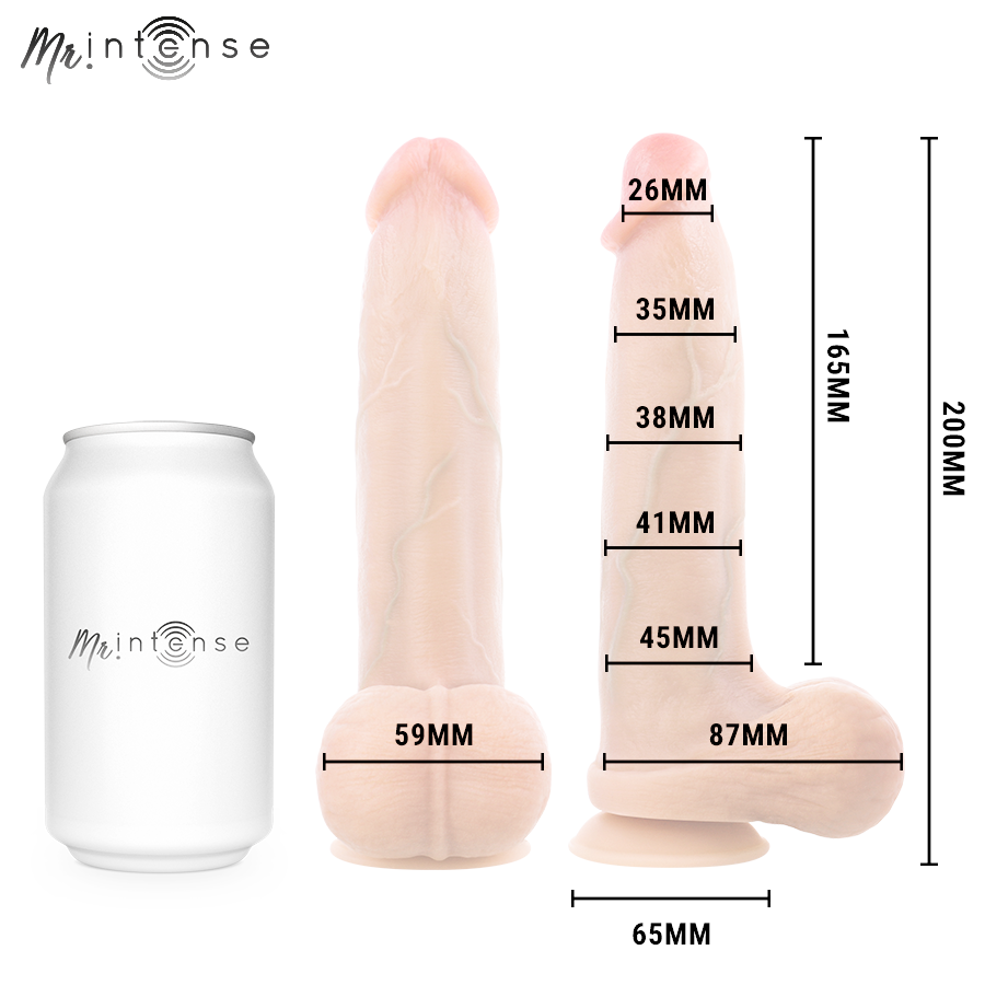 MR INTENSE BRUCE M GODE EN SILICONE AVEC TESTICULES 20 CM O 45 CM