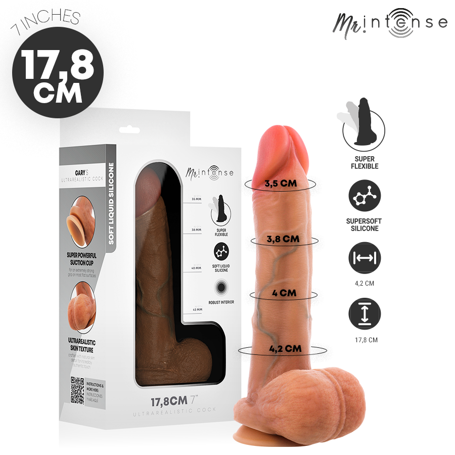 MR INTENSE GARY S PENIS EN SILICONE ULTRA REALISTE AVEC TESTICULES 178 CM O 42 CM