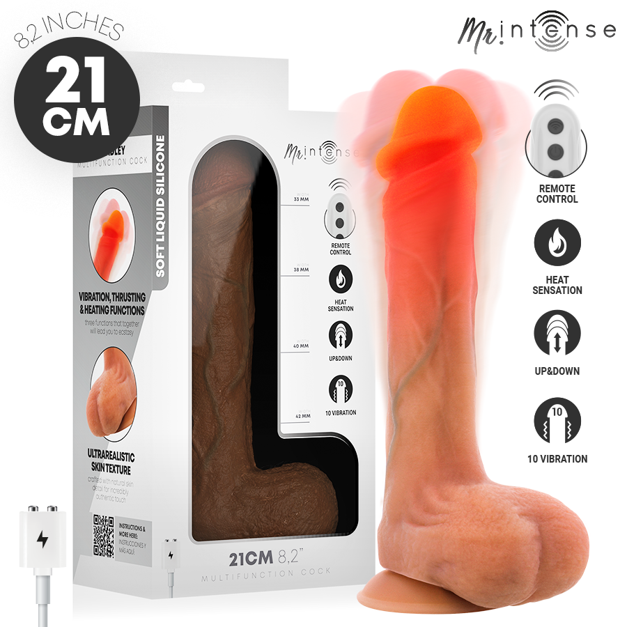MR INTENSE BRADLEY VIBRATEUR AVEC EFFET CHAUFFANT ET TELECOMMANDE 21 CM O 42 CM
