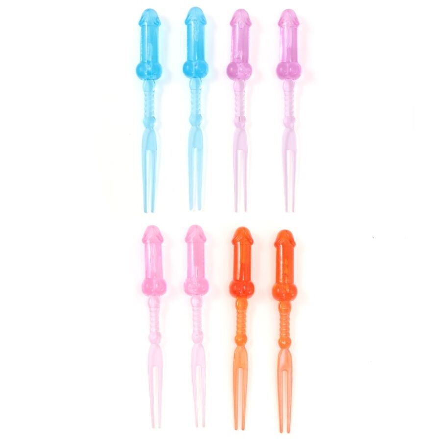 DIABLO PICANTE BROCHETTES DE PENIS COLOREES 8 UNITES