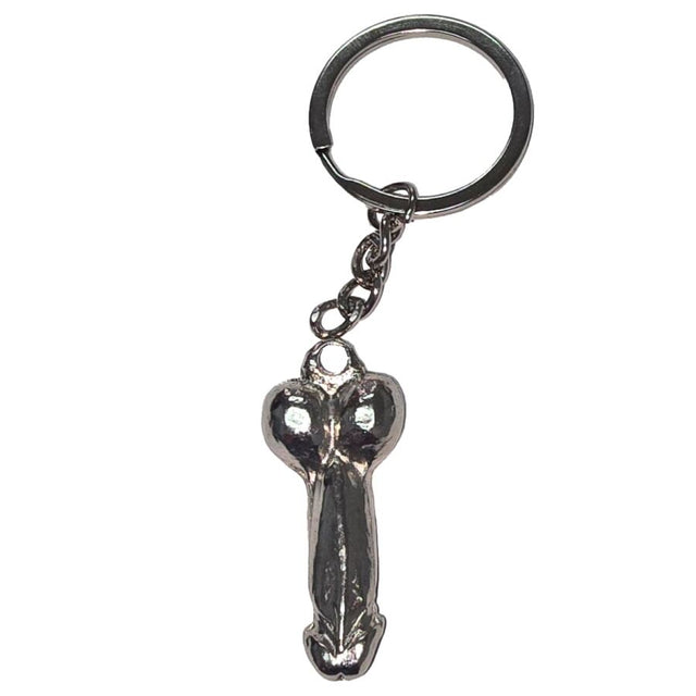 Porte-clés pénis en métal argenté Diablo Picante.
