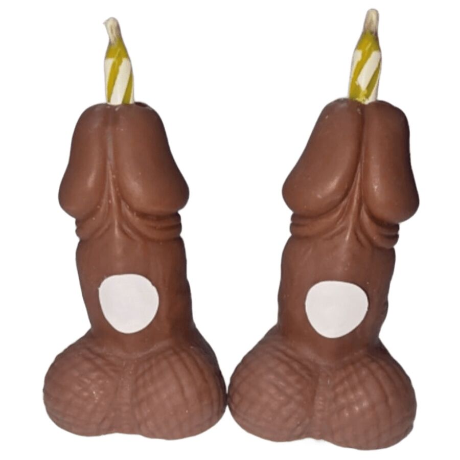 DIABLO PICANTE BOUGIES CHIFFRES D ANNIVERSAIRE EN FORME DE PENIS TON FONCE 2 UNITES