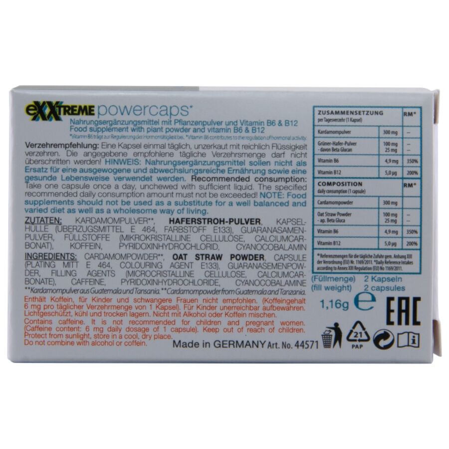 HOT EXXTREME CAPSULES PUISSANCE MAN 2 UNITES