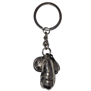 Accessoire modèle Porte clés pénis en métal argenté pour le plaisir intime.