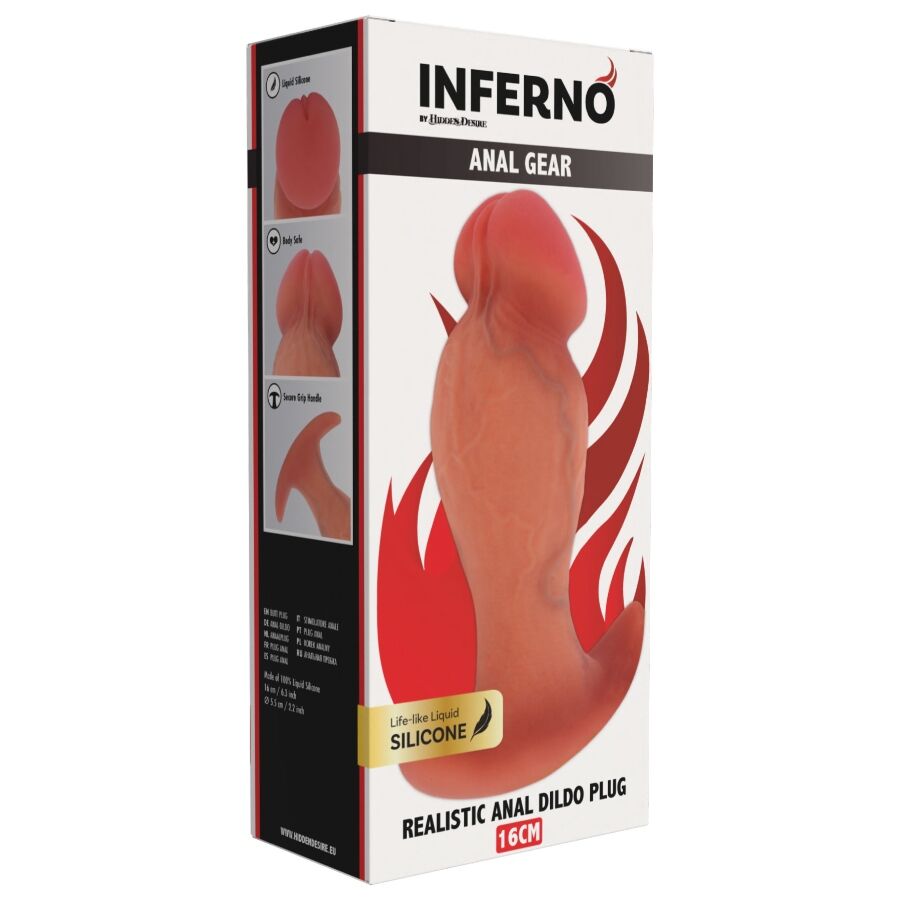 Plug réaliste silicone liquide 16 cm — vue de profil