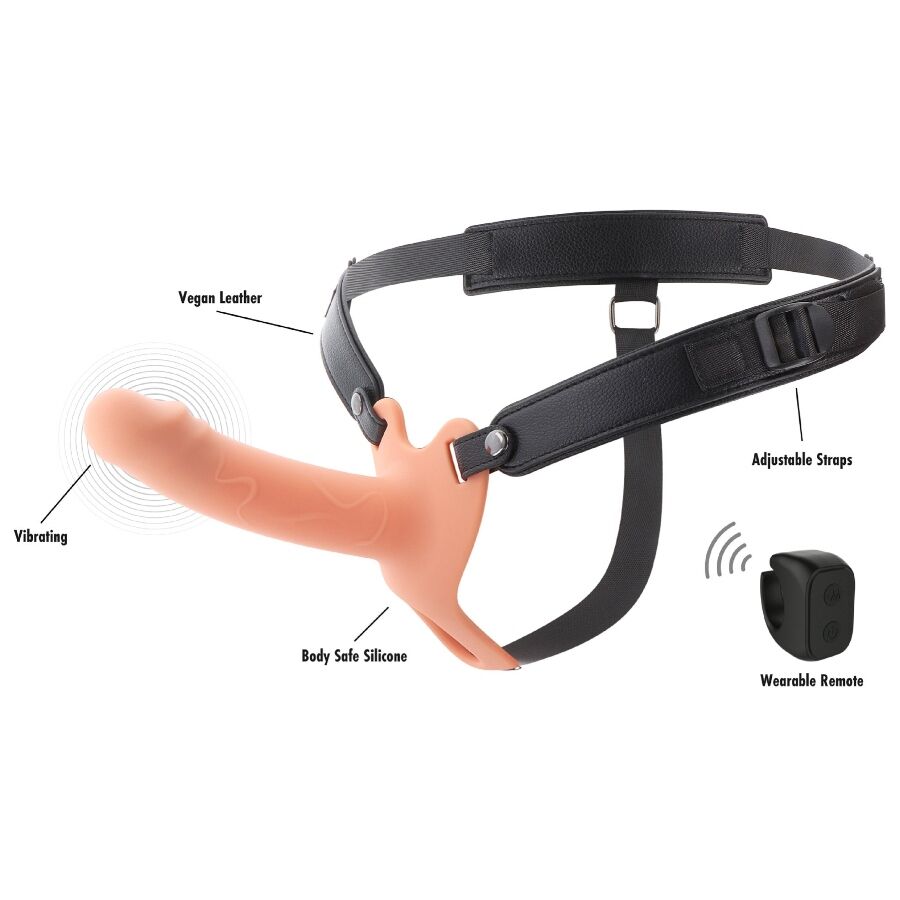 HIDDEN DESIRE INFERNO MANCHON PENIS VIBRANT AVEC STRAP ON 16 CM