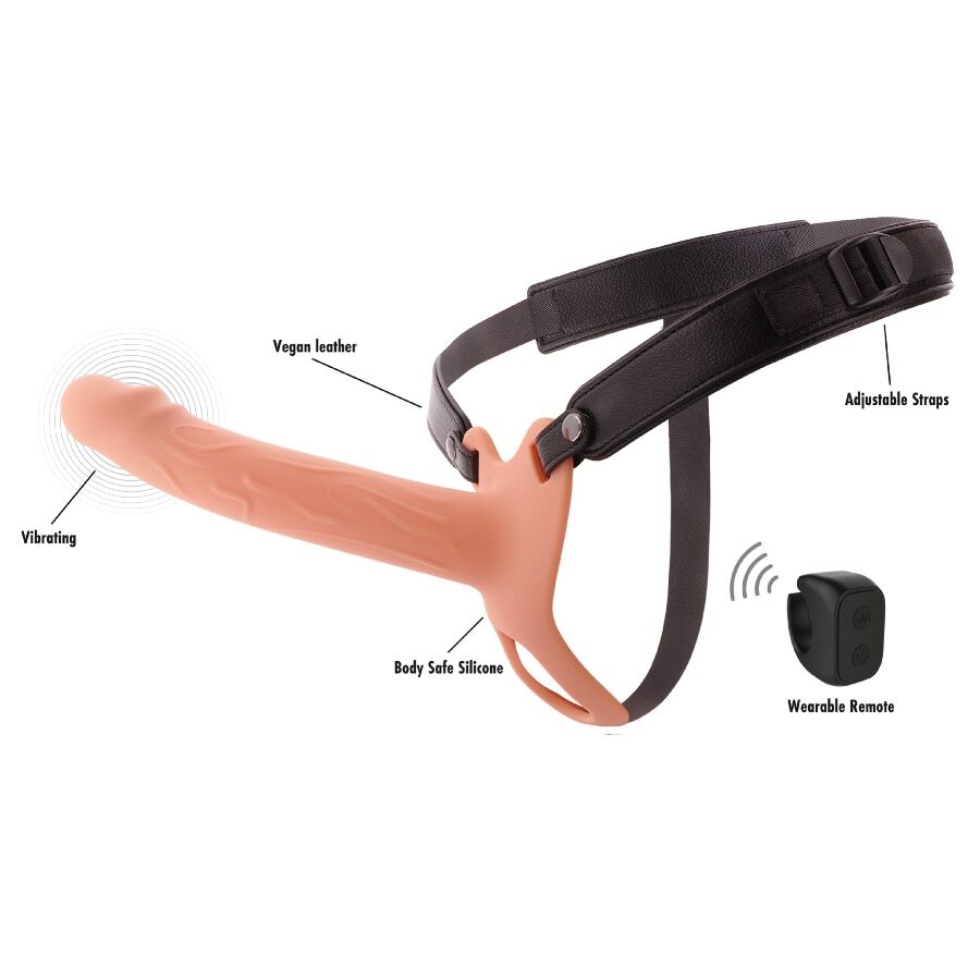 HIDDEN DESIRE INFERNO MANCHON PENIS VIBRANT AVEC STRAP ON 20 CM