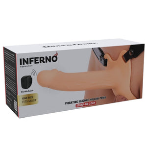 HIDDEN DESIRE INFERNO MANCHON PENIS VIBRANT AVEC STRAP ON 20 CM