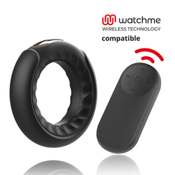 Cockring vibrant Adriano avec télécommande Watchme compatible vendue séparément