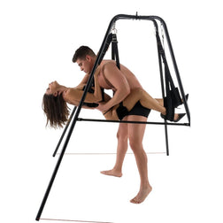 Mug pénis Sling avec cadre métal autoportant 180 cm — Extreme Lovers noir vu de face