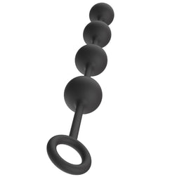 Chapelet anal lesté 4 boules silicone 49 cm — Heavy Balls XL en Silicone noir 49.0 cm vu de face