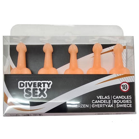 DIABLO PICANTE BOITE DE 5 BOUGIES EN FORME DE PENIS