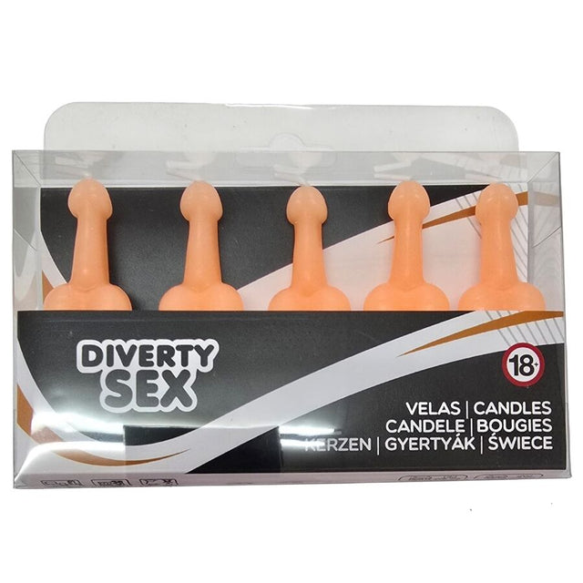 DIABLO PICANTE BOITE DE 5 BOUGIES EN FORME DE PENIS