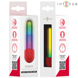 Packaging de la mini vibro balle arc-en-ciel avec QR code