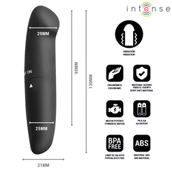 Schéma du Phil noir : longueur totale 130 mm, largeur maximale 31 mm et caractéristiques ABS et pile AA