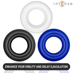 INTENSE ENSEMBLE DE 3 ANNEAUX PENIS DE COULEURS VARIEES
