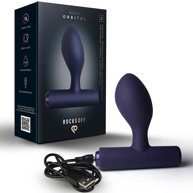 ROCKS OFF MINI BAGUETTE RECHARGEABLE 16 FONCTIONS ROSE PIVOINE