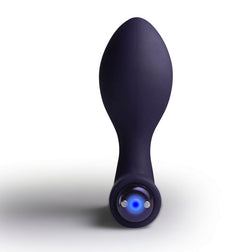 Base of the butt plug with its blue illuminated control button