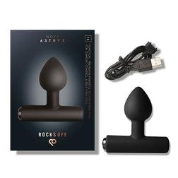 ROCKS OFF NOVA ASTRYX PREMIUM PLUG ANAL RECARGABLE 16 FUNCIONES NEGRO