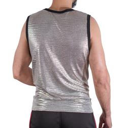 Macho lamé silver tank top, S/M