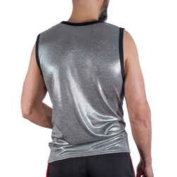 Macho fine-glitter tank top, S/M