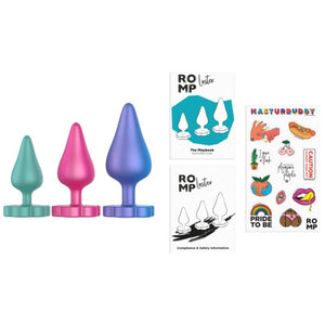 ROMP KIT D ENTRAINEMENT ANAL LUSTER S M L AVEC BASE EN FORME DE FLEUR