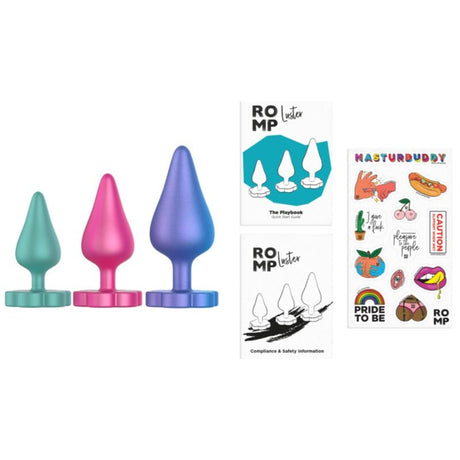 ROMP KIT D ENTRAINEMENT ANAL LUSTER S M L AVEC BASE EN FORME DE FLEUR
