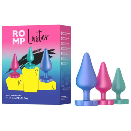 ROMP KIT D ENTRAINEMENT ANAL LUSTER S M L AVEC BASE EN FORME DE FLEUR