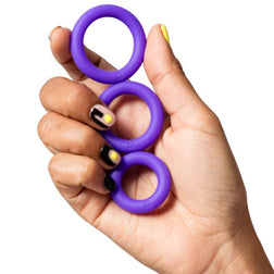 ROMP REMIX TRIO ENSEMBLE DE 3 ANNEAUX PENIS EN SILICONE VIOLETTES