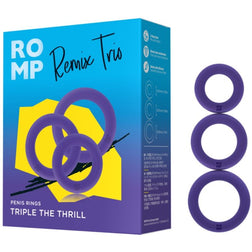 ROMP REMIX TRIO ENSEMBLE DE 3 ANNEAUX PENIS EN SILICONE VIOLETTES
