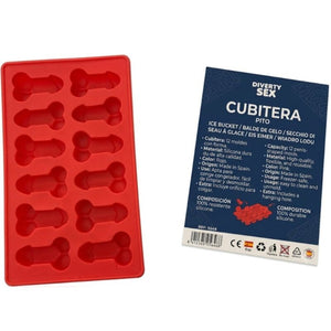 DIABLO PICANTE 12 PENIS EN SILICONE DUR POUR SEAU A GLACES SUSPENDU BLEU