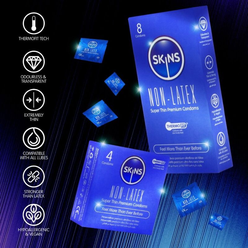 SKINS LOT DE 4 PRESERVATIFS SANS LATEX