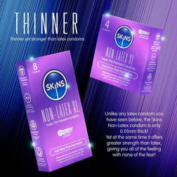 SKINS PRESERVATIFS SANS LATEX PAQUET DE 4 FORMAT XL