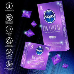 SKINS PRESERVATIFS SANS LATEX PAQUET DE 4 FORMAT XL