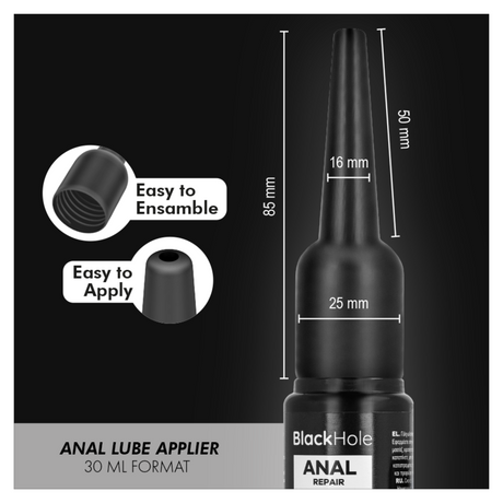 BLACK HOLE APPLICATEUR DE LUBRIFIANT ANAL TAILLE S 30 ML
