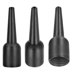 Trois vues de l'embout applicateur lubrifiant anal noir