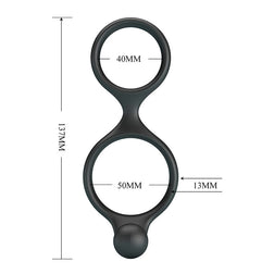 CRAZY BULL FLORIAN DOUBLE PENIS AND TESTICLE RING BLACK