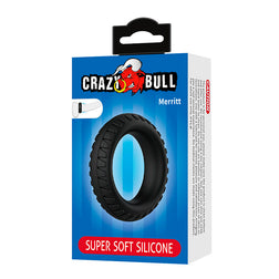 CRAZY BULL MERRITT TEXTURED SILICONE COCK RING BLACK