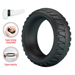 CRAZY BULL MERRITT TEXTURED SILICONE COCK RING BLACK