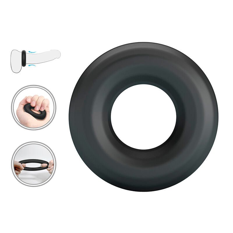 CRAZY BULL ANNEAU PENAL URBAN EN SILICONE ULTRA DOUX NOIR