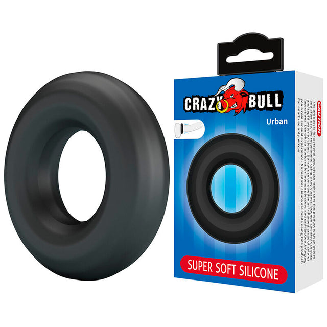 CRAZY BULL ANNEAU PENAL URBAN EN SILICONE ULTRA DOUX NOIR
