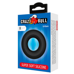 CRAZY BULL URBAN COCK RING IN ULTRA-SOFT BLACK SILICONE