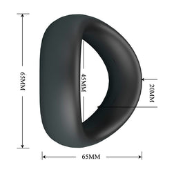 CRAZY BULL VALEN ERGONOMIC COCK RING IN BLACK SILICONE