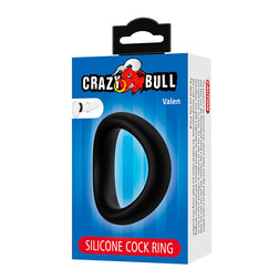 CRAZY BULL VALEN ERGONOMIC COCK RING IN BLACK SILICONE