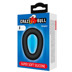 CRAZY BULL VESPER ULTRA-SOFT BLACK SILICONE COCK RING