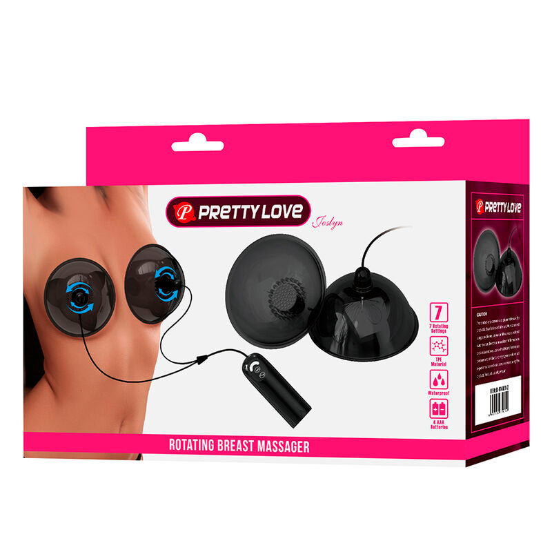 PRETTY LOVE STIMULATEUR DE TETONS ROTATIF A SUCCION NOIR