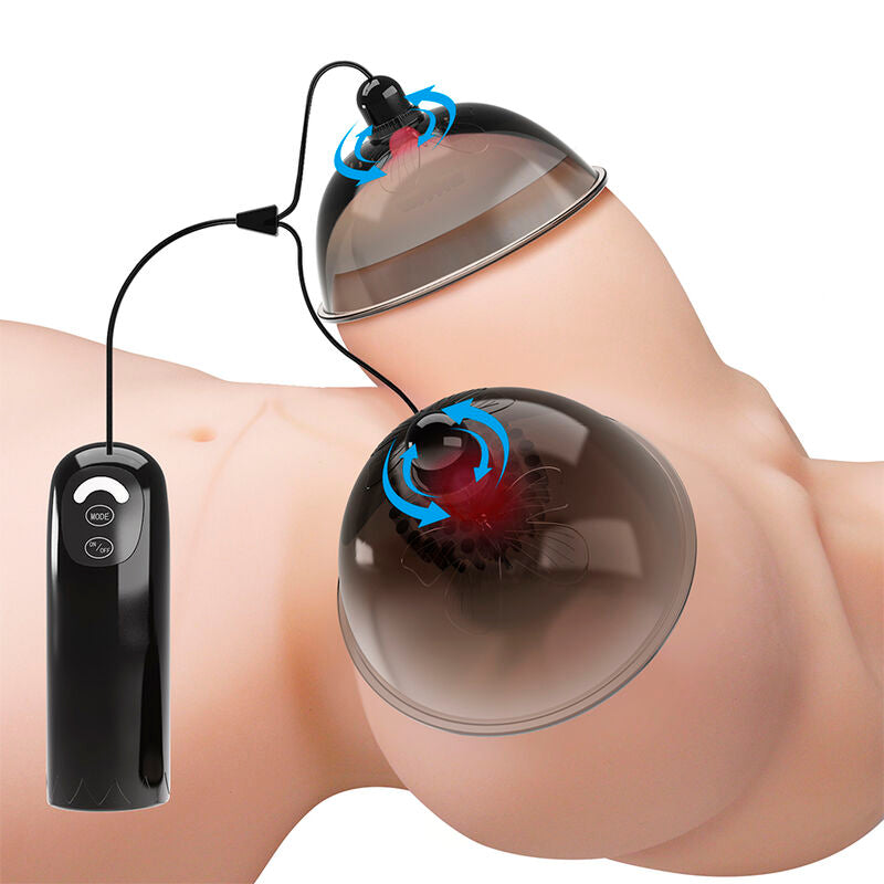 PRETTY LOVE STIMULATEUR DE TETONS ROTATIF A SUCCION NOIR