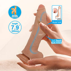 Visuel montrant le TPE souple et la structure flexible du gode Fabian