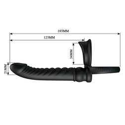 PRETTY LOVE MERRITT ANAL VIBRATOR WITH RING AND VIBRATION, BLACK